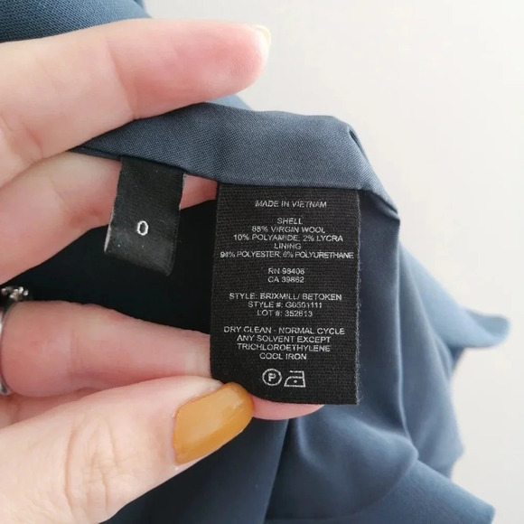 Theory Brixmill Betoken Virgin Wool Single Breasted Blazer Suit Jacket Blue 0 - Picture 14 of 17